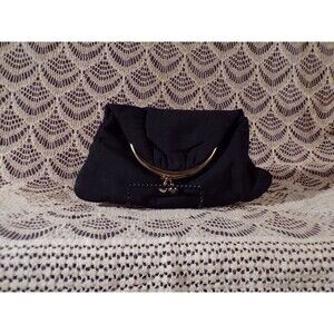 Vintage 40s Black Clutch 1940s Folding Clutch Purse Film Noir Classic Pretty